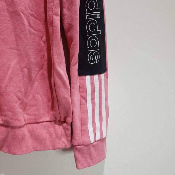 Adidas Sweatshirt Women's Medium Colorblock Linear Soft Fleece Striped Logo - Picture 6 of 11